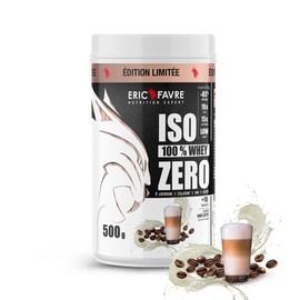 ISO WHEY ZERO 100% - Reines Whey Proteins Iso - Schmackhaft für den Aufbau von Muskelmasse - Schnell assimilierbar - Glutenfrei - 500 g - Französisches Labor Eric Favre - Café Latte