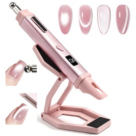 TADOPRO Handheld U V Light for Gel Nails with Cat Eye Magnets and Stand, Mini Portable Flash Cure Nail Lamp with LCD Display Auto Sensor for Home DIY Manicure and Salon
