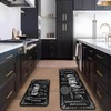 2Pcs Black Kitchen Rugs Set of 2 Floor Mats for
