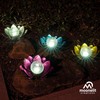 MooneLit Creations MCSLOTUS-V Violet Lotus Flower Solar LED Garden Light