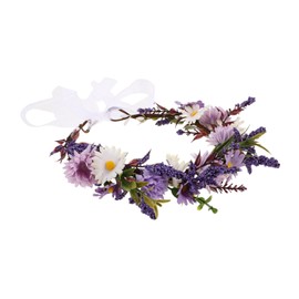 IWOWHERO Lightweight Faux Floral Wedding Headband with Simulated Flowers Elegant Bridal Crown Hairpiece for Photography Boho Style Artificial Flower Headdress for Weddings and Parties