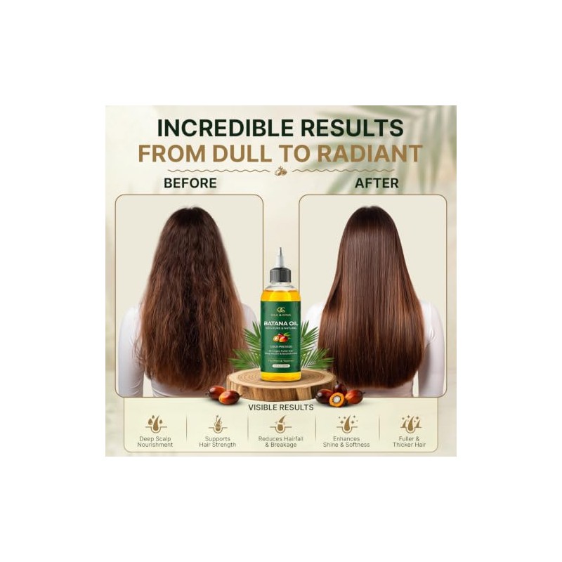 Batana Oil for Hair Growth, Unrefined from Honduras, 120 ML