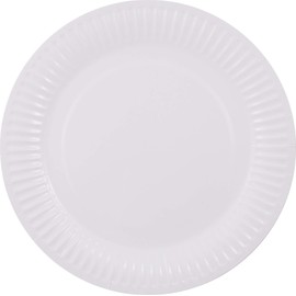 Pritogo Paper Plates, Diameter 23 cm, 350g/m², Stable, Coated, No soaking wet, White, Round, High Quality, 50/100/500/1000 Pieces