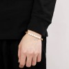 Pulsera Esclava Perlas Oro Laminado 18k Hombre Regalo Kz