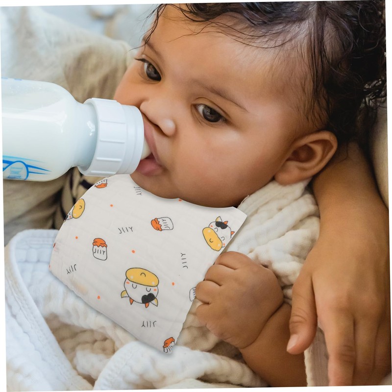 Baluue 4pcs Cotton Washcloths Soft Saliva Towels for Absorbent Face