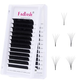 Mega Volume Lash Extensions 0.03-0.10mm C D CC DD L Curl 8-30mm Length Easy Fan Volume Lashes Self Fanning Eyelash Extensions 2D-20D (0.07-CC, 8-14mm Mix)