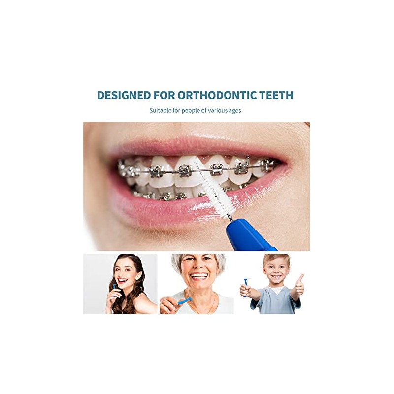 4 cepillos dentales entre dientes (80 unidades) (azul, estándar)