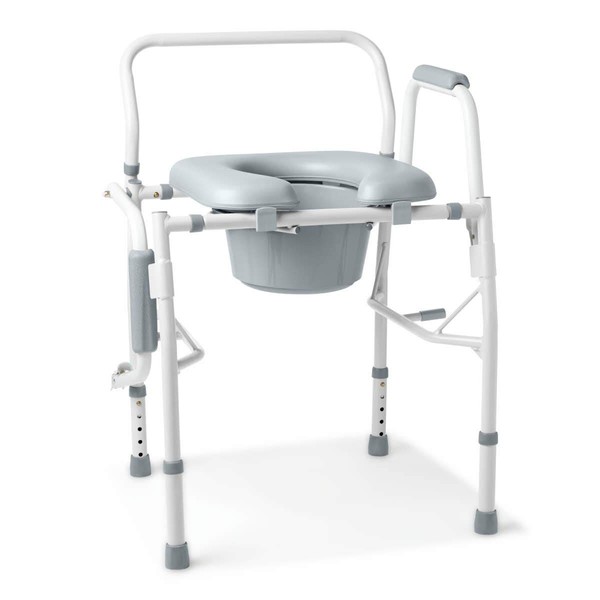 Medline Drop Arm Commode, Swing Arm Rest for Easy Transfer,