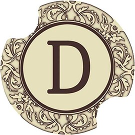 Thirstystone Monogram D Car Cup Holder Coaster, 2-Pack