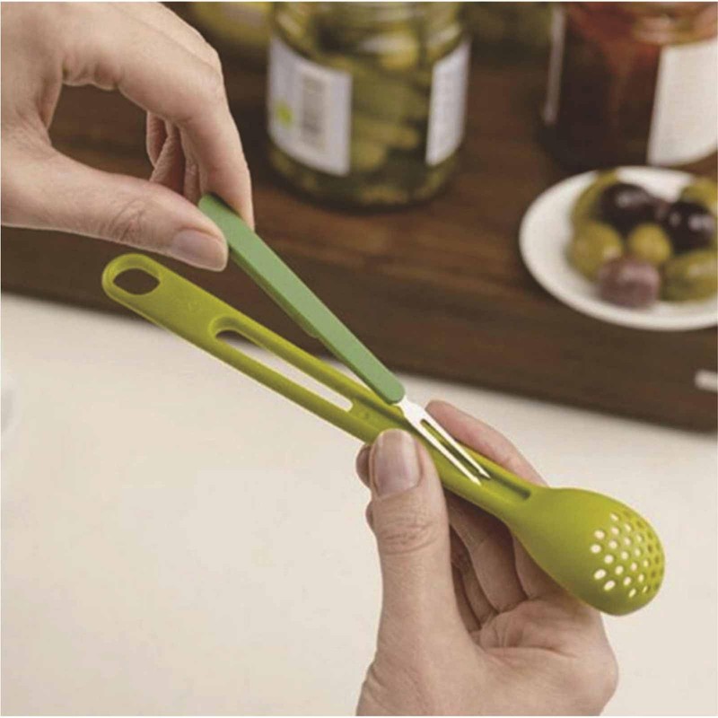 Scoop and Pick Jar Spoon and Fork, for Olives in