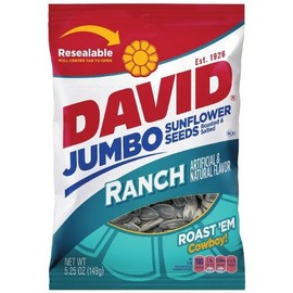 David Seeds, Jumbo Sunflower Ranch Flavor, 5.25-Ounce Bag (Pack of 12)