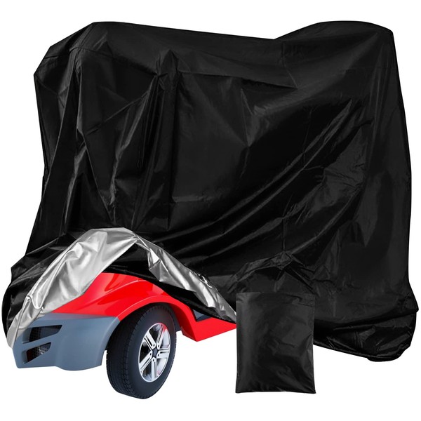 Newthinking Mobility Scooter Cover 140×66×91cm, 210D Oxford Fabric Waterproof Disability Scooter Covers with Storage Bag, Anti Dust Waterproof ATV Scooter Protection Cover for Outside Storage