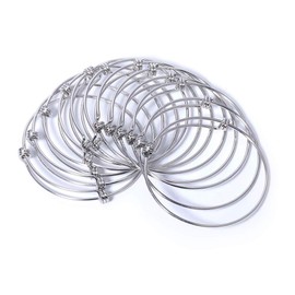 Serdokntbig Yumei Jewelry Adjustable Wire Blank Bangle Bracelet for Womens DIY Jewelry Making,2.6 Inch,Pack of 20