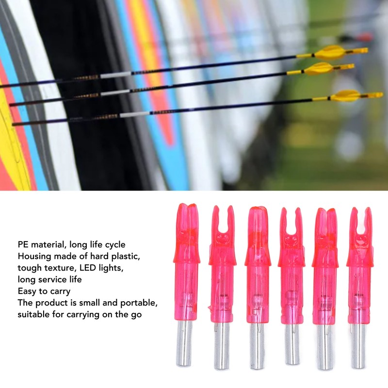 6Pcs Lighted Arrow Nocks High Visibility High Light Transmittance Waterproof