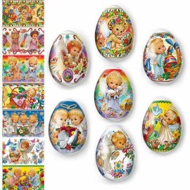 Ukrasa Heat Shrink Wrap - Sleeve Decoration Sticker Easter Egg Wraps Pysanka Angels