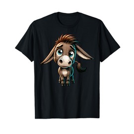 Cute Cartoon Donkey Character Illustration For Kids T-Shirt