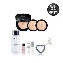 Hera 갤러리아 기획블랙 쿠션 파운데이션 디럭스 SPF34/PA++ (본품15g+리필15gx2) Galleria Special Black Cushion Foundation Deluxe SPF34/PA++ (15g Original + 2x15g Refill)