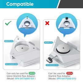 2025 Starlink Mini Adjustable Mount Kit, Aluminum Pole & Clamp Adapter with 1/4"-20 & 3/8"-16 Threads For RV, Camper, Roof Rack, Balcony, Yacht, Easy Setup Pole Mounting Kit for Starlink Mini Dishy