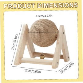WDAY Bola de sisal para rascar Conejos | Juguete antiaburrimiento con Base Triangular para Alivio de estrés y enriquecimiento