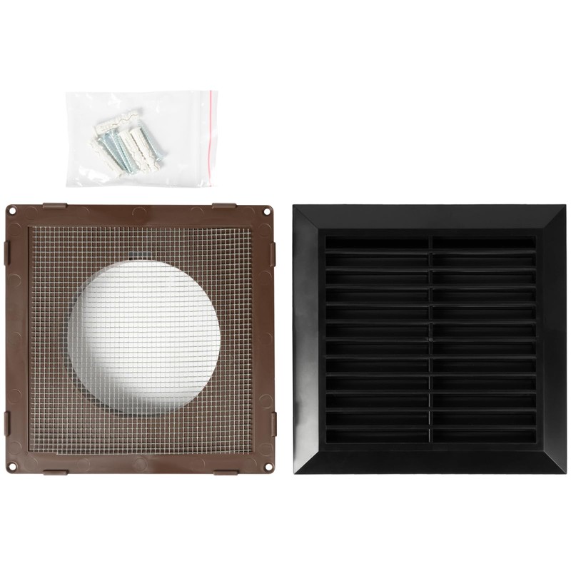 ECOPRO VENT Black 4'' Inch Ventilation Grille - Inside/Outside use