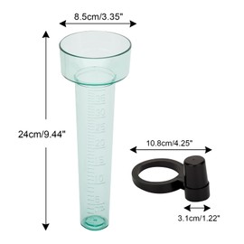 KINGLAKE Outdoor Rain Gauge with Holder Plastic Rain Collector for Garden Farm, Light green