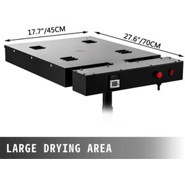 VEVOR Flash Dryer 16 x 16 Inch Temperature Display for Screen Printing 1700W Adjustable Stand Screen Dryer T-Shirt Curing Screen Printing Flash Dryer