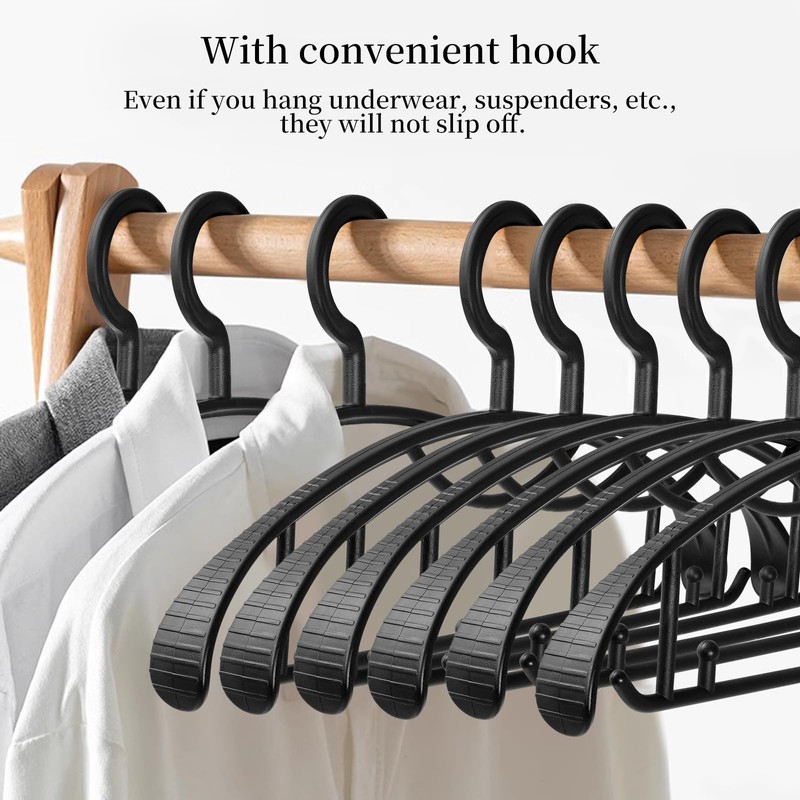 Plastic Clothes Hanger, Extra Thick Plastic Wide Shoulder Adult Slip