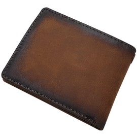 myledershop Genuine Buffalo Full Leather Wallet / Purse / Wallet in Landscape Format with 3D Skull Embossing and RFID & NFC Protection, 3D skull embossing/cognac, American