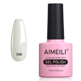 AIMEILI Semi-permanent UV LED Gel Nail Polish Soak Off Manicure Colors - Dancing Little Snow (096) 10ml