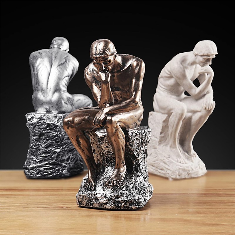 The Thinker Statue in Premium Cold Cast Retro Bronze- 9.64-Inch