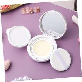FOMIYES Stylish Round Foundation Cushion Case 2 Empty Secure Compact Powder Container for Makeup