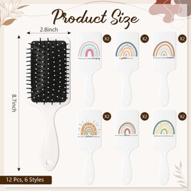 Anglechic 12 Pcs Employee Appreciation Gift Detangler Hair Brush Bulk for Women, Inspirational Large Air Cushion Paddle Brush, Employee Appreciation Thank You Gifts for Women Coworkers Team Teacher