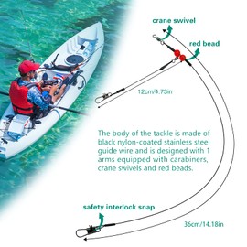 YOTO 12/24PCS Fishing Wire Trace Leader Rig Stainless Steel Fishing Rigs Tackle Lure Swivel Snaps Beads Connect Tackle Lures Rig or Hooks Fishing Wire.