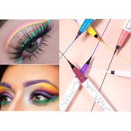 Coloured Eyeliner Durable Waterproof Liquid Eyeliner Pen, Highly Pigmented Smudge-Resistant Colourful Eyeliner Durable for Women (Red)