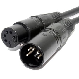 kenable Pulse DMX Spiral Shielded Insulated 5-Pin Male to Female Cable 1 m [1 Meter/1 m]