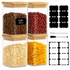 37oz(1.2Qt) Square Glass Storage Containers with Bamboo Lids – 4
