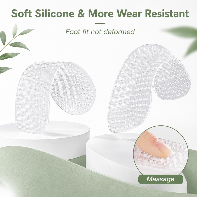 4 Pairs Silicone Heel Grips Cushions Heel Protectors Pads