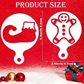 Qpout 25 Pack Christmas Cookie Stencil Perfect for Xmas Party Fondant Coffee Decorations, Embossing Molds for Santa Claus, Christmas Tree, Snowflakes Stockings Bells Snowmen Plastic Painting Template