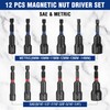 WORKPRO 12PCS 1/4” Magnetic Nut Driver Set, SAE & Metric