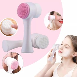 Veraly Cepillo Limpieza Facial Doble Cara Manual Exfoliante