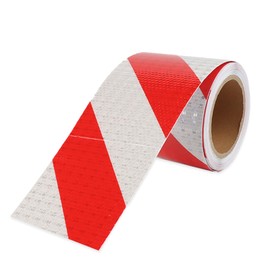 HJJMN Reflective Tape 10 cm x 10 m, Warning Sticker Reflective Tape Self-Adhesive for Vehicles, Reflective Tape with High Visibility, Barrier Tape Red White for Car, Trailer & Truck
