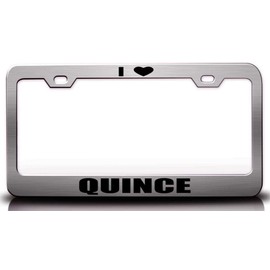Custom Brother - I Love Quince Food Vegetable Fruit Metal Car SUV Truck License Plate Frame Ch u41