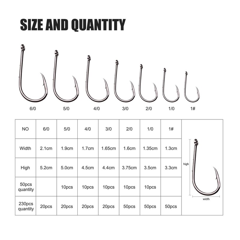 Dingbear 50PCS Carp Fish Hook Fishing Hooks