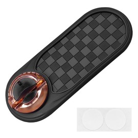 UHANBUT Multifunction Car Anti-Slip Mat, Rotatable Vehicle Phone Holder with Temporary Parking Number, Universal Auto Dashboard Organizer Pad Accessory for Phones, Sunglasses, Keys (Grey/Gold)