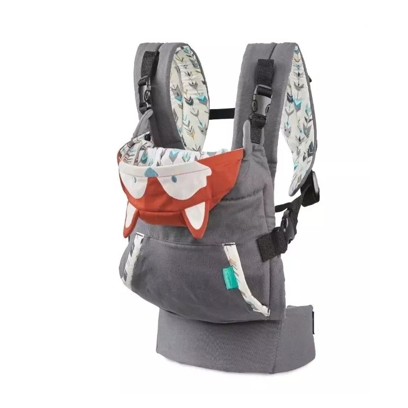 Infantino Cuddle-up Ergonomic Hoodie Baby Carrier, 2-Position, 12-40lb, Gray Fox
