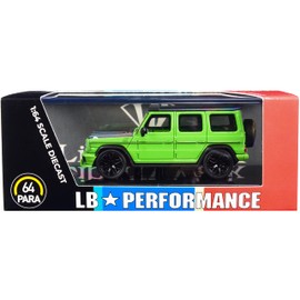 Mercedes-AMG G 63 LBWK Alien Green and Matt Black LB Performance 1/64 Diecast Model Car by Paragon"""