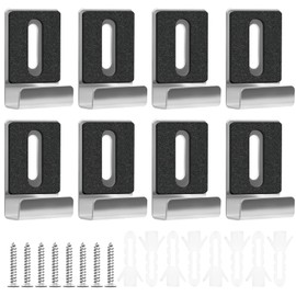 8 Pcs Mirror Clips, Stainless Steel Mirror Brackets, Mirror Mounting Hardware with Screws & Plastic Anchors, Heavy Duty Mirror Mounting Clips for Wall Mounted Mirrors, Secure & Non-Slip Design