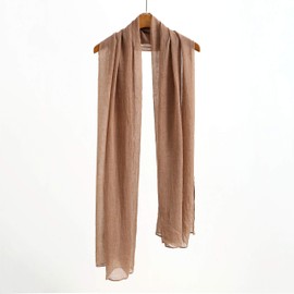 Cotton Feel Scarf Shawl Wrap Soft Lightweight Scarves And Wraps For Men And Women (Light Brown)