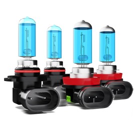 DMEPUGI Compatible With Buick Encore 2013-2020 halogen headlight Bulbs, 9005/HB3/H10 + H11/H8/H9 High Low Beam High Performance Halogen Headlights Bulbs Combo, 6000K White Light, Pack of 4