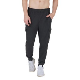 90 Degree by Reflex Mens Fleece Jogger Soft Workout Pant with Side and Cargo Pockets - Black - Small